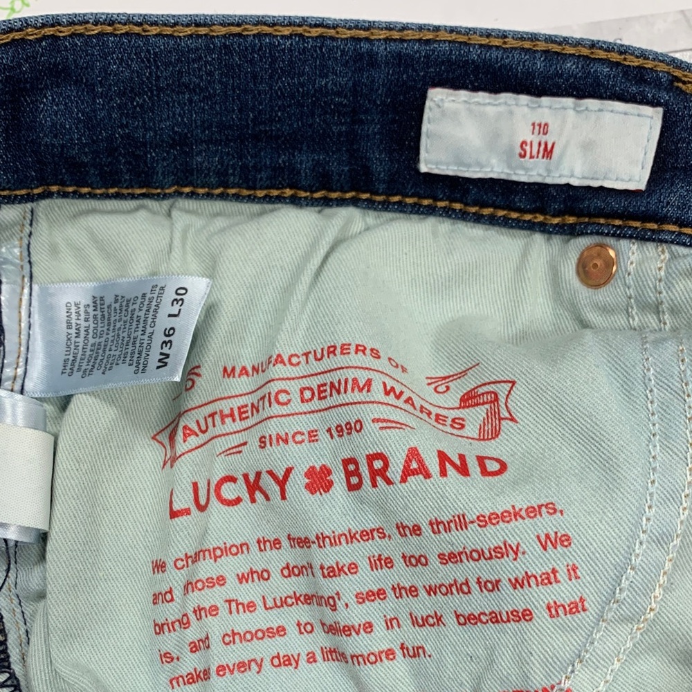 Lucky Brand Men's 36x30 Coolmax 110 Slim Stretch Jeans EUC Classic Male Denim - Picture 7 of 9